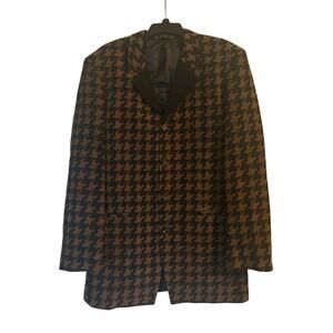 GUC Raspinni Vintage Men's Suit Jacket Coat Blazer Houndstooth 90% Wool Size 40L